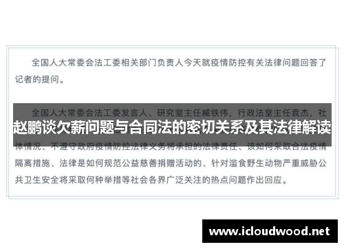 赵鹏谈欠薪问题与合同法的密切关系及其法律解读